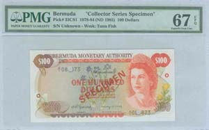 BERMUDA: 100 Dollars (2.1.1982 - ND 1985) in ... 