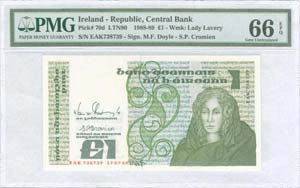 IRELAND REPUBLIC: 1 Pound (1988-89) in dark ... 