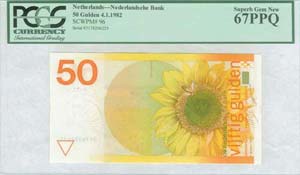 NETHERLANDS: 50 Gulden (4.1.1982) in orange ... 