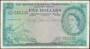 BRITISH CARIBBEAN TERRITORIES: 5 Dollars ... 