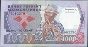 MADAGASCAR: 7x1000 Francs (200 Ariary) (ND ... 