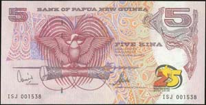 PAPUA NEW GUINEA: 5 Kina (ND 2000) in violet ... 