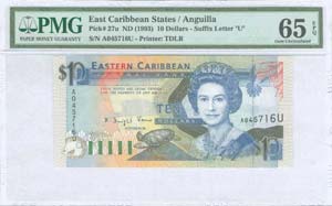 EAST CARIBBEAN STATES / ANGUILLA: 10 Dollars ... 