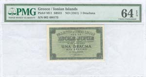 GREECE: 1 Drachma (ND 1941) by ISOLE JONIE ... 
