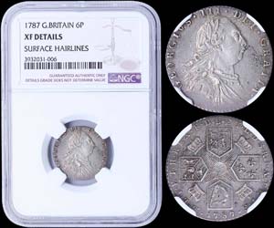 GREAT BRITAIN: 6 Pence (1787) in silver ... 