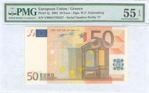 GREECE: 50 Euro (2002) in orange and ... 