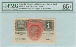 AUSTRIA: 1 Krone (ND 1919) in red with ... 
