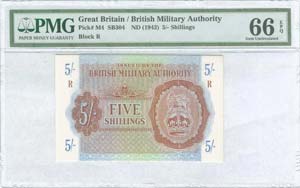 GREECE: 5 Shillings (ND 1943) of British ... 