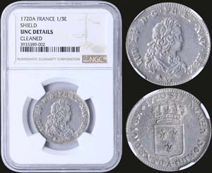 FRANCE: 1/3 Ecu (1720A) in silver (0,917). ... 