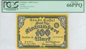 GERMANY: 100 Mark (27.9.1922) by Stadt ... 