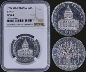 FRANCE: 100 Francs (1982) in silver (0,900). ... 