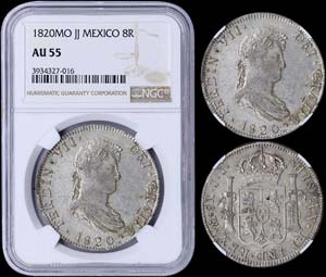 MEXICO: 8 Reales (1820MO JJ) in silver ... 