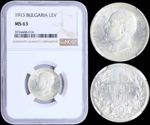 BULGARIA: 1 Lev (1913) in silver (0,835). ... 