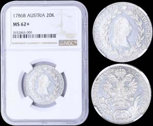 AUSTRIA: 20 Kreuzer (1786 B) in silver ... 