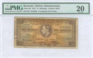BERMUDA: 5 Shillings (12.5.1937) brown and ... 