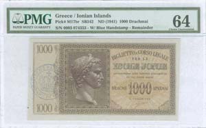GREECE: 1000 Drachmas (ND 1941) by Isole ... 