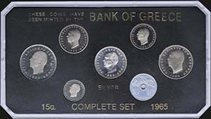 GREECE: 1965 Proof set of 7 pieces (10 ... 