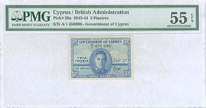  BANKNOTES OF CYPRUS - CYPRUS: 3 Piastres ... 