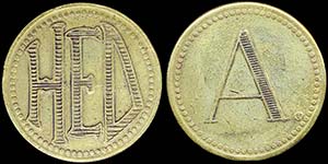GREECE: Brass(?) token. Obv: ΗΕΔ. Rev: ... 
