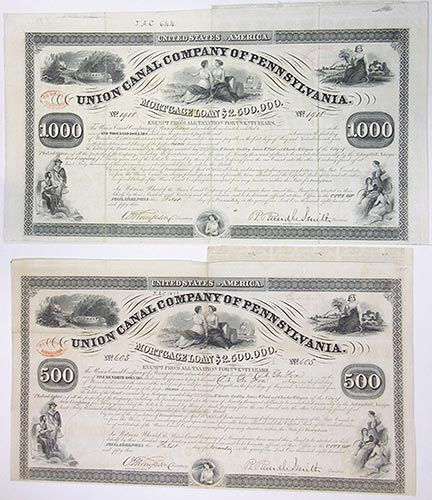 Pennsylvania. Lot of 2 Issued ... 