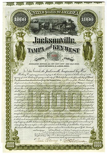 Florida, 1890, $1,000. I/U 6% ... 