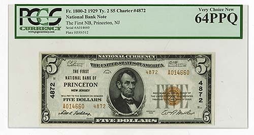 Princeton, New Jersey. $5, 1929, ... 