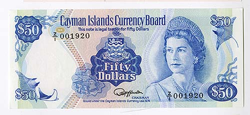 Cayman islands, $50, P-10a, ... 
