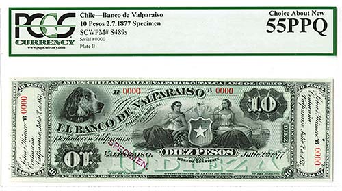 Valparaiso, Chile, 10 Pesos, Plate ... 