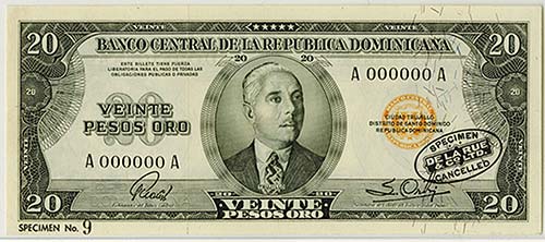 Dominican Republic, 20 Pesos Oro, ... 
