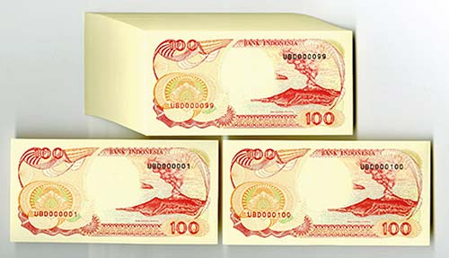 Indonesia, Pack of 100 notes, 100 ... 