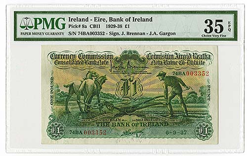 Ireland, 6-9-(19)37, £1, P-8a  ... 