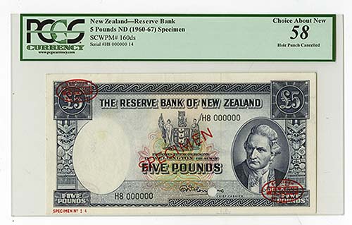 New Zealand. 1967, 5 Pounds, ... 