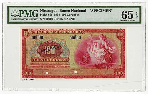 Nicaragua, 1939, 100 Cordobas, ... 