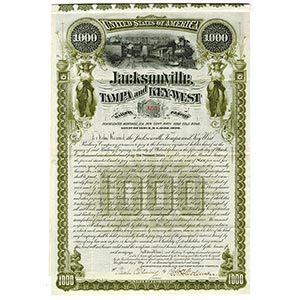 Florida, 1890, $1,000. I/U 6% Consolidated ... 