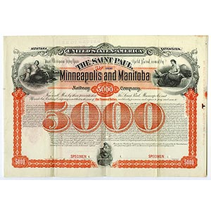 Minnesota & Dakota. $500 Specimen 4% Montana ... 