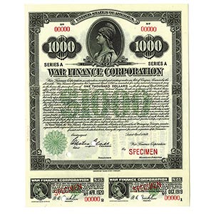 Washington, D.C.. April 1, 1919, $1,000, ... 
