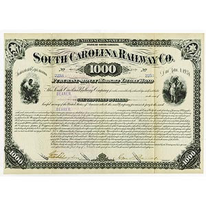 South Carolina. $1,000 Issued and Cancelled ... 
