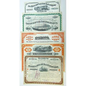 Lot of 17 Railroad Stock and Bond ... 