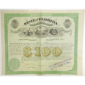 Tallahassee, Florida. $100 Issued and ... 