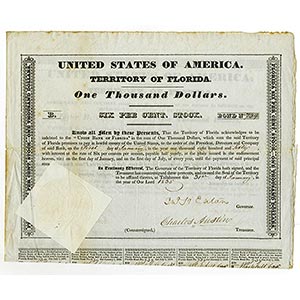 Tallahassee, Florida.  $1,000 Issued 6% ... 