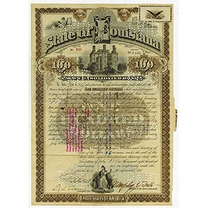 Louisiana. $100 Issued and Cancelled 4% New ... 