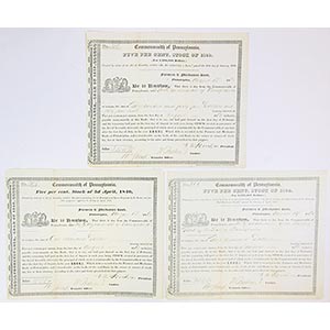 Pennsylvania. Trio of Issued and Cancelled ... 