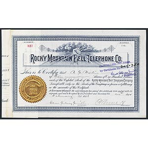 Ogden, Utah, 1888, 10 Shares, Issued and ... 