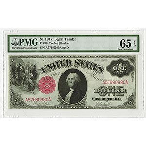Washington, D.C., $1, Fr#36, Red Seal, S/N ... 