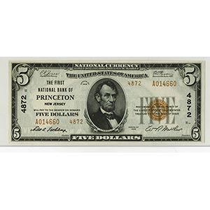 Princeton, New Jersey. $5, 1929, ... 
