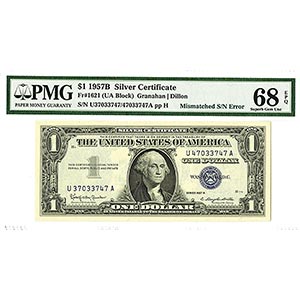 U.S. Silver Certificate, 1957B. $1, ... 