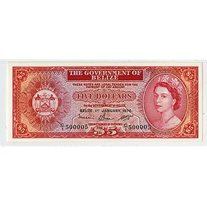 Belize, $5, P-35b, Issued ... 