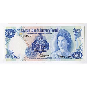 Cayman islands, $50, P-10a, Replacement ... 