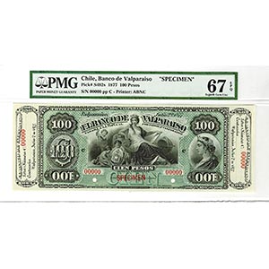 Valparaiso, Chile, 1877, 100 Pesos, P-S492s, ... 