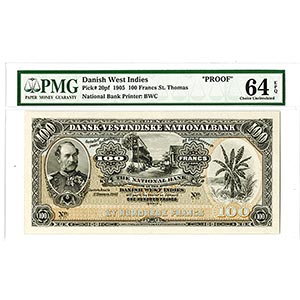 Charlotte Amalie, 1905, 100 Francs, P-20pf, ... 